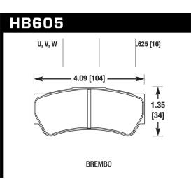 Hawk DTC-80 Brembo F3 16mm Race Brake Pads