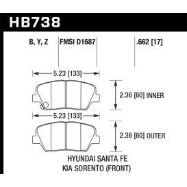 2013-2014 Hyundai Santa Fe Hawk PC Front Brake Pads