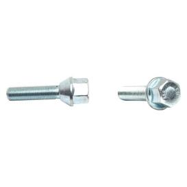 H&R Tapered (60&deg;) 24mm Thread Length Silver Wheel Lug Bolt - Each