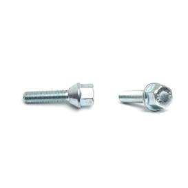 H&R Tapered (60&deg;) 45mm Thread Length Silver Wheel Lug Bolt - Each