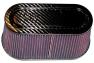 K&N Oval Straight Universal Air Filter - Carbon Fiber Top and Base - K&N RP-5115