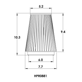 Spectre Round Tapered Conical Filter