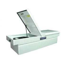   Lund 60" Gull-Wing Cross Bed Tool Box Push Button Tool Box - White