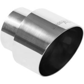 Magnaflow Stainless Steel Round Angle Cut Folded Edge Double Wall Weld-On Polished Exhaust Tip (2.25" Inlet, 4" Outlet, 4.5"Length)