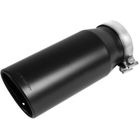 Magnaflow Stainless Steel Round Angle Cut Rolled Edge Double Wall Clamp-On Black Coated Exhaust Tip (4" Inlet, 5" Outlet, 13"Length)