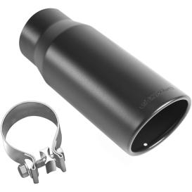 Magnaflow Stainless Steel Round Angle Cut Rolled Edge Single Wall Clamp-On Black Coated Exhaust Tip (3.5" Inlet, 5" Outlet, 14.5"Length)