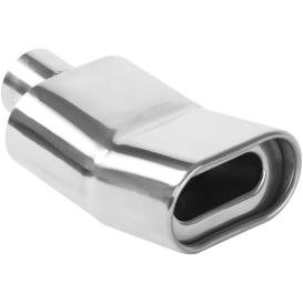 Magnaflow Stainless Steel Oblong Straight Cut Rolled Edge Double Wall Weld-On Polished Exhaust Tip (2.25" Inlet, 2.75 x 5.25" Outlet, 9.75"Length)