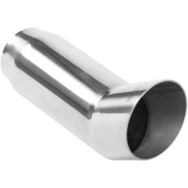 Magnaflow Stainless Steel Round Straight Cut Straight Edge Single Wall Weld-On Polished Exhaust Tip (2.25" Inlet, 3" Outlet, 8.5"Length)