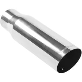 Magnaflow Stainless Steel Round Angle Cut Straight Edge Single Wall Weld-On Polished Exhaust Tip (2.5" Inlet, 3.5" Outlet, 12"Length)