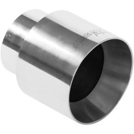 Magnaflow Stainless Steel Round Straight Cut Rolled Edge Double Wall Weld-On Polished Exhaust Tip (2.25" Inlet, 4" Outlet, 4.625"Length)