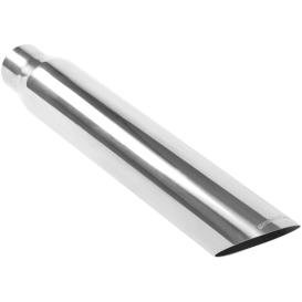 Magnaflow Stainless Steel Round Angle Cut Straight Edge Single Wall Weld-On Polished Exhaust Tip (2.5" Inlet, 3.5" Outlet, 22"Length)