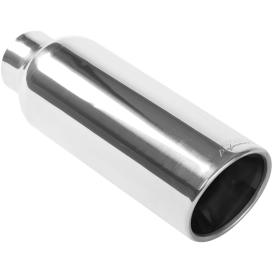 Magnaflow Stainless Steel Round Angle Cut Rolled Edge Double Wall Weld-On Polished Exhaust Tip (2.25" Inlet, 4" Outlet, 12"Length)