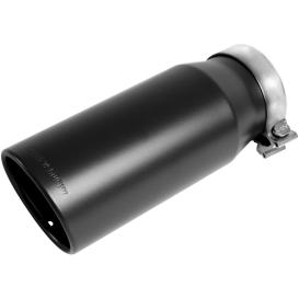 Magnaflow Stainless Steel Round Angle Cut Rolled Edge Single Wall Clamp-On Black Coated Exhaust Tip (5" Inlet, 6" Outlet, 13"Length)