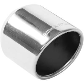 Magnaflow Stainless Steel Round Angle Cut Rolled Edge Single Wall Weld-On Polished Exhaust Tip (2.5" Inlet, 4" Outlet, 5"Length)