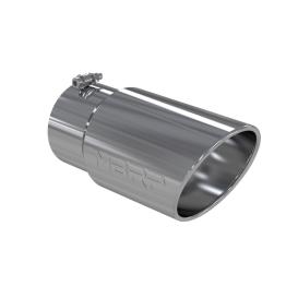 MBRP Stainless Steel Clamp-On  Round Rolled Edge Angle Cut Exhaust Tip (5" Inlet, 6" Outlet, 12" Length)