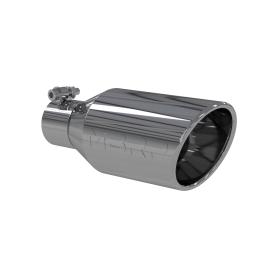 MBRP Stainless Steel Clamp-On  Round Single Wall Rolled Edge Angle Cut Exhaust Tip (2.5" Inlet, 4.5" Outlet, 11" Length)