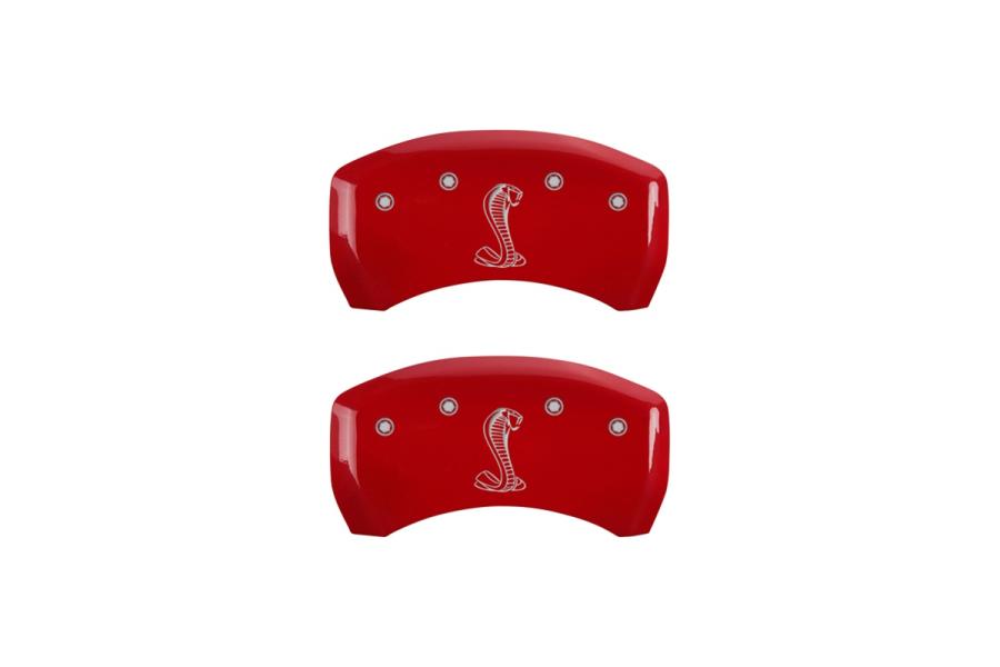 MGP Red Rear Caliper Covers with Silver Tiffany Snake Logo - MGP 10010RSNKRD