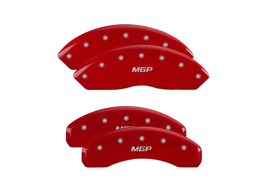 MGP Red Front & Rear Caliper Covers with Silver - MGP 10021SMGPRD