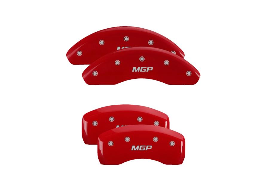 MGP Red Front & Rear Caliper Covers with Silver - MGP 11201SMGPRD