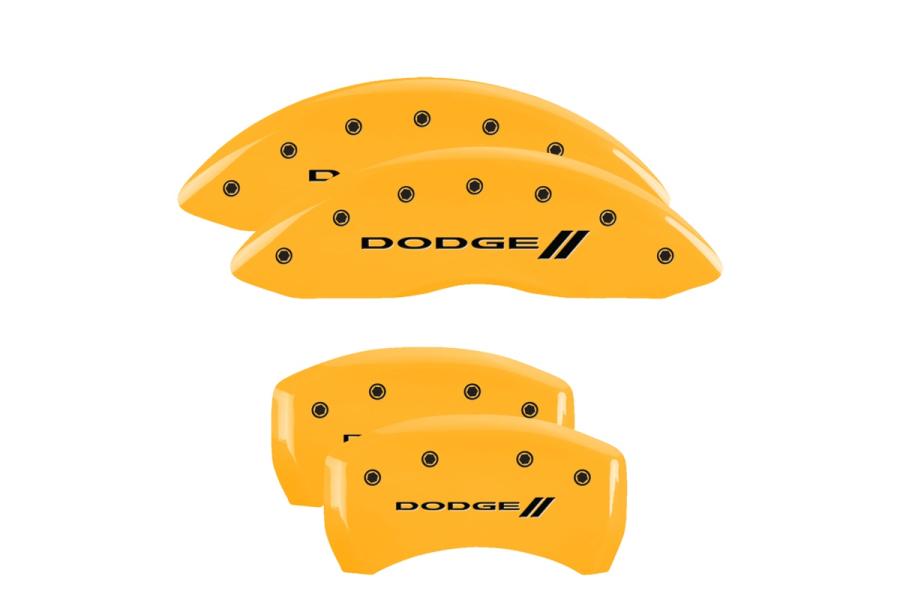 MGP Yellow Front & Rear Caliper Covers with Black Dodge ll - MGP 12001SDD3YL