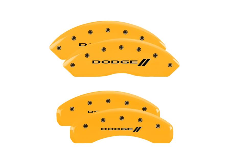 MGP Yellow Front & Rear Caliper Covers with Black Dodge ll - MGP 12059SDD3YL
