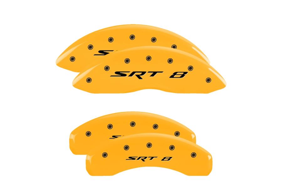 MGP Yellow Front & Rear Caliper Covers with Black SRT 8 - MGP 12088SSR8YL