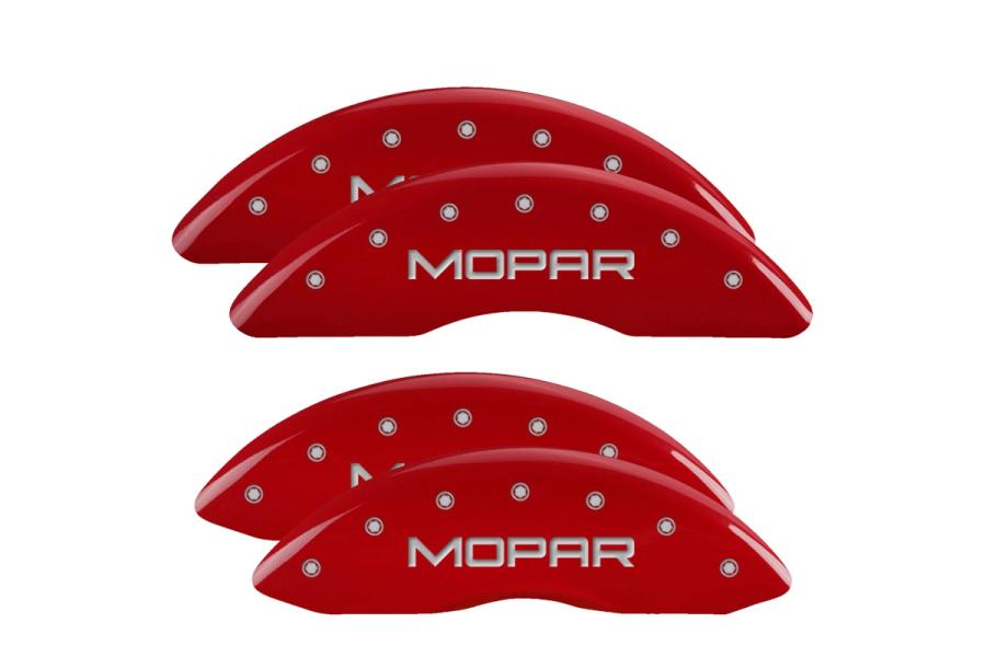 MGP Red Front & Rear Caliper Covers with Silver MOPAR - MGP 12124SMOPRD