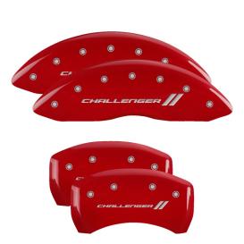 MGP Red Front & Rear Caliper Covers with Silver Challenger ll