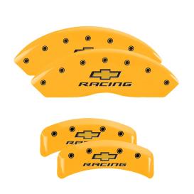 Yellow Front & Rear Caliper Covers with Black Chevy Racing