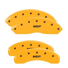 2009-2017 Audi Q5 MGP Yellow Front & Rear Caliper Covers with Black