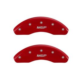 MGP Red Front Caliper Covers with Silver
