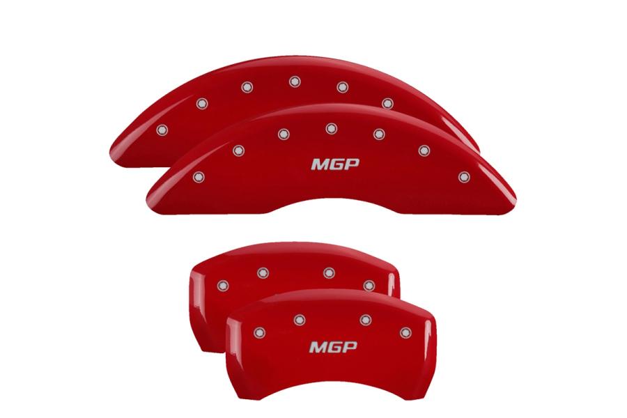 MGP Red Front & Rear Caliper Covers with Silver - MGP 17210SMGPRD
