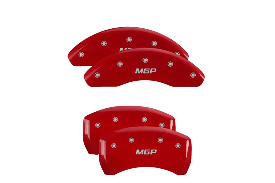 MGP Red Front & Rear Caliper Covers with Silver - MGP 19005SMGPRD