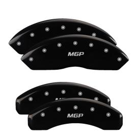  1997-2008 Porsche Boxster MGP Black Front & Rear Caliper Covers with Silver