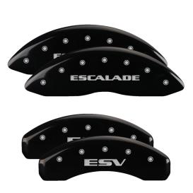 MGP Black Front & Rear Caliper Covers with Silver Escalade Front, ESV Rear