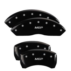 MGP Black Front & Rear Caliper Covers with Silver