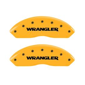 Yellow Front Caliper Covers with Black WRANGLER