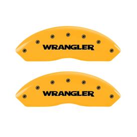 Yellow Front Caliper Covers with Black WRANGLER