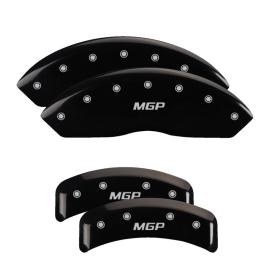 MGP Black Front & Rear Caliper Covers with Silver