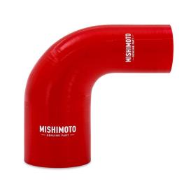 Mishimoto Red 90-Degree Silicone Transition Coupler, 1.75" To 2.50"