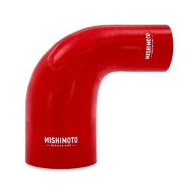 Mishimoto Red 90-Degree Silicone Transition Coupler, 2.50" To 4.00"