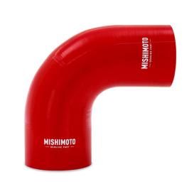 Mishimoto Red 90-Degree Silicone Transition Coupler, 3.00" To 3.75"