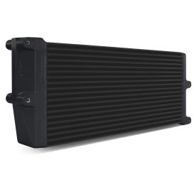 Mishimoto Black Heavy-Duty Bar-And-Plate Fluid Cooler, 17" Core, Opposite-Side Outlets