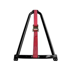 Gloss Black Bed Mounted Tire Carrier with Black Strap