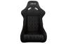 NRG Innovations Large Bucket Racing Seat in Black Fabric and Suede Lining with Mutli-Color Pattern Stitching - NRG Innovations FRP-300-MGEO-BK