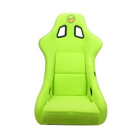 NRG Innovations Fiberglass Large Neon Green Alcantara Bucket Racing Seat with Pearlized Back and Phone Pockets