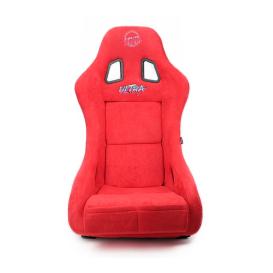 NRG Innovations Ultra Series Medium FRP Bucket Racing Seat in Red Alcantara with Gold Glitter Back