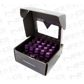 M12 X 1.5 Open End Purple Steel Lug Nuts Set with Dust Cap Covers