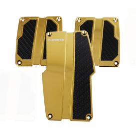 NRG Innovations Chome Gold Brushed Aluminum and Black Carbon Fiber Manual Sport Pedal Covers