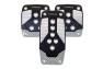 NRG Innovations Black Aluminum with Silver Carbon Fiber Manual Sport Pedal Covers - NRG Innovations PDL-400BK